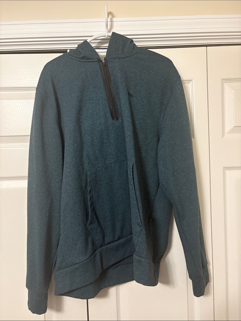 Men's Hooded Half-Zip Sweater Pullover - Teal